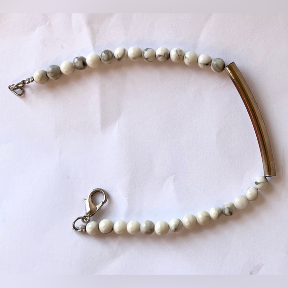 Gemstone silver tone bar bracelet size 7 jewelry - Picture 13 of 16